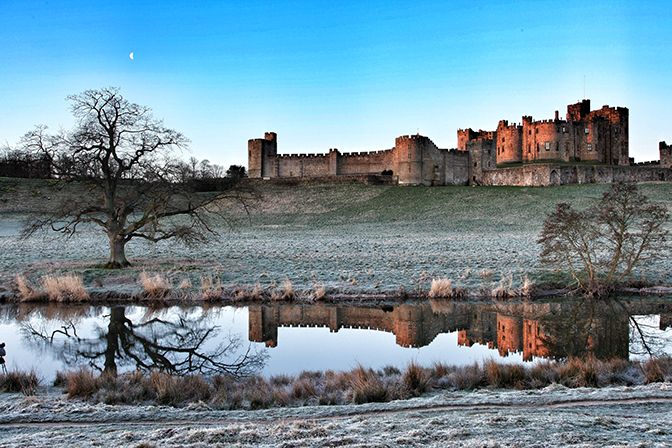 Alnwick Castle looking frosty